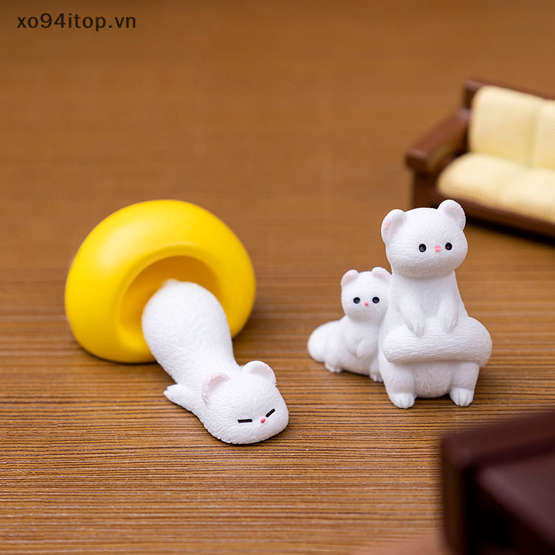 Xoitop Hoạt Hình Dễ Thương Ferret DIY Trang Trí Nhà Cửa Để Bàn Thu Nhỏ Các Bức Tượng Nhỏ Trang Trí Thủ Công Phụ Kiện Trẻ Em Quà Tặng VN