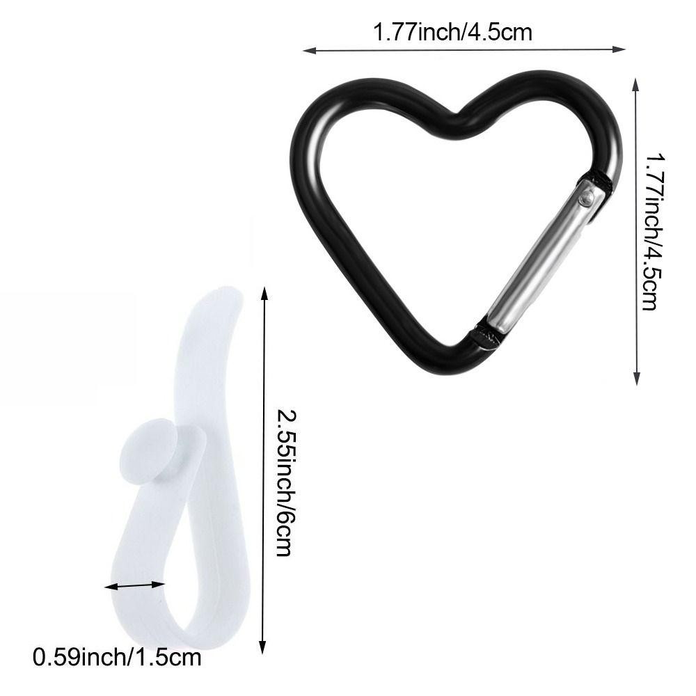 HOBBYIN 3 Móc Phụ Kiện Cho Túi Bogg, Đầu Nối Túi Nhựa Móc Phụ Kiện, Nút Chất Lượng Cao Hình Trái Tim Móc Khóa Túi Xách Kẹp Cho Túi Bogg