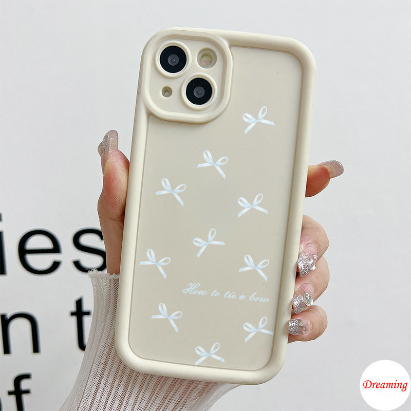 Ốp lưng cho OPPO Reno 13 12 11 10 8 7 6 5 4 3 A7 A5S A5 A9 A3S A12E F11 Pro F9 F7 A83 A98 A94 A93 A79 A78 Thiết kế mắt thiên thần chống rơi Motif Cyan White Bowknot