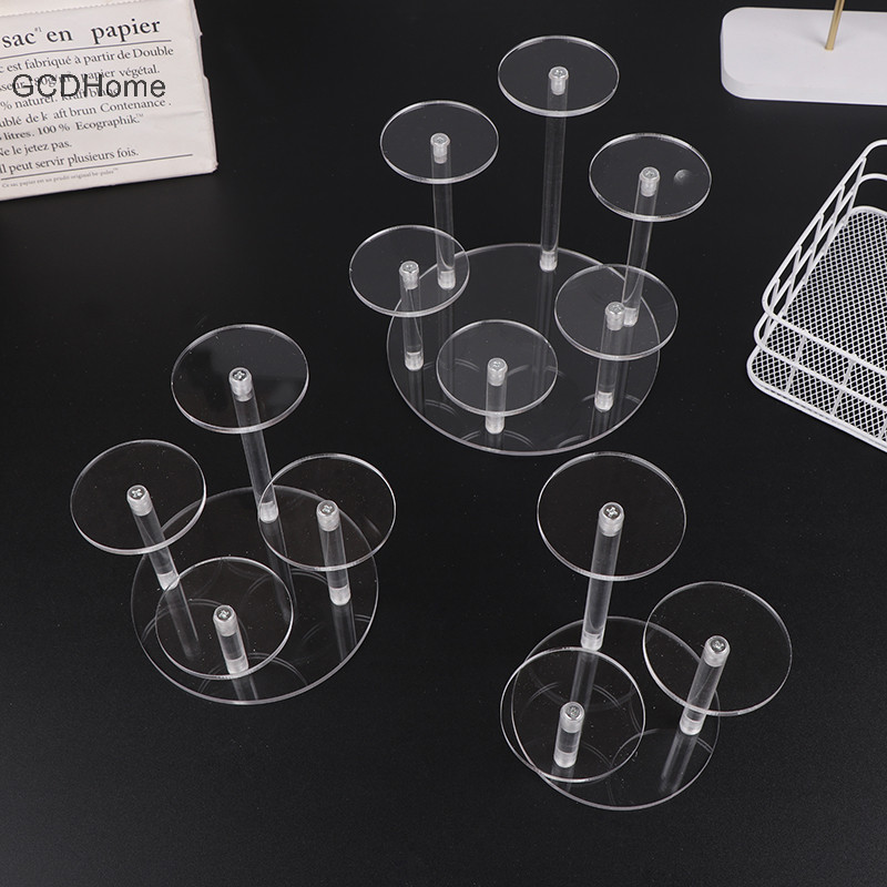 Gcdhome 4 Lớp Trong Suốt Có Thể Tháo Rời Acrylic Hiển Thị Đứng Vuông Giá Đỡ Nhà Để Xe Bộ Màn Hình Đứng Trang Sức Giá Đỡ Kệ HOT