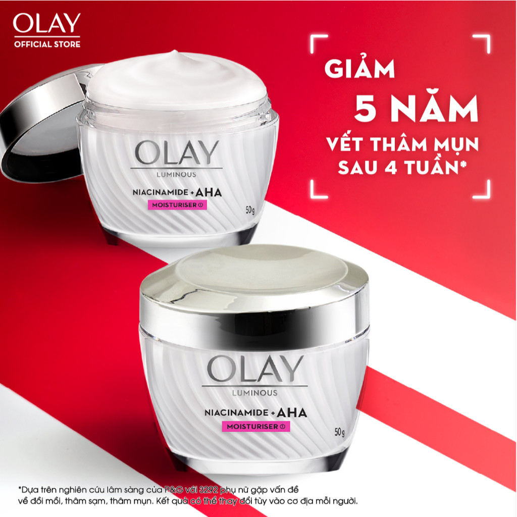 Kem Dưỡng Ẩm Olay Luminous Niacinamide AHA Làm Sáng Da, Mờ Thâm Mụn 50g
