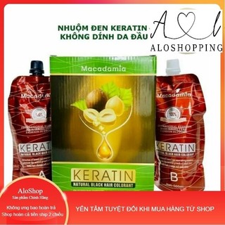 Nhuộm phủ bạc thảo dược không dính da đầu màu Đen Và Nâu macadamia 500mlx2