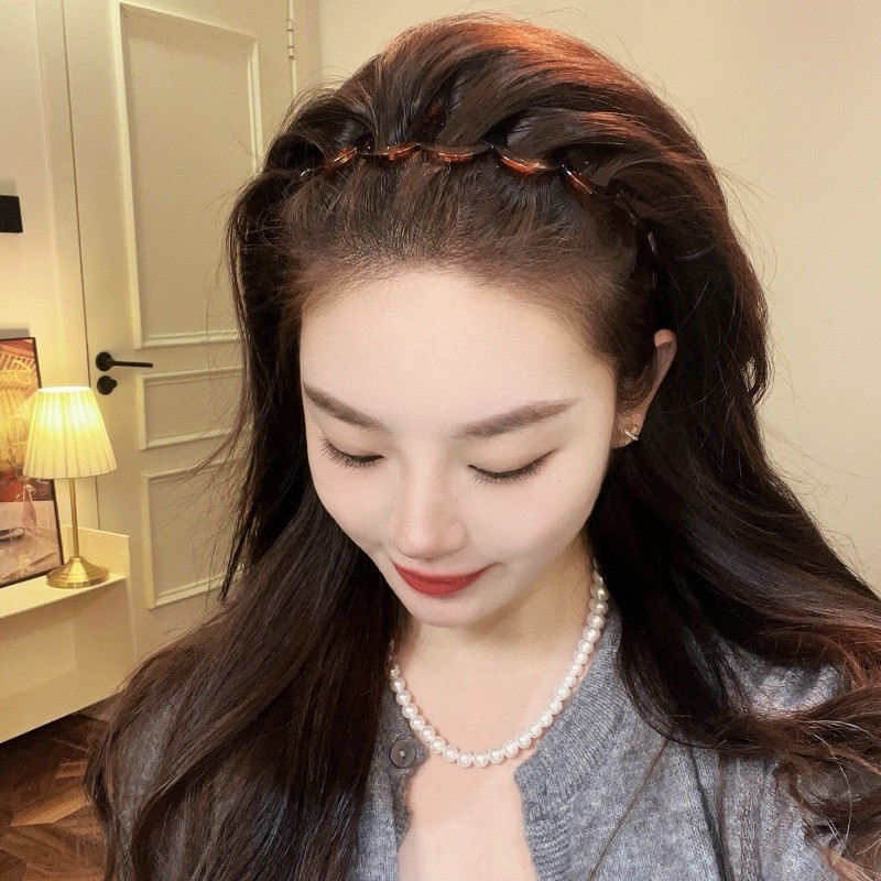 [Yunyuan] Băng đô gợn sóng có tóc răng dành cho nữ có tóc cao, Băng đô kẹp tóc đa năng để rửa mặt khi đi chơi 2024 Phong cách mới