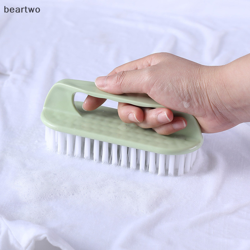 < Beartwo > Bàn chải chà sàn Quần áo giặt có dây cứng Bàn chải chà giày Bàn chải làm sạch tay bằng nhựa di động Phòng tắm nhà bếp Đẹp