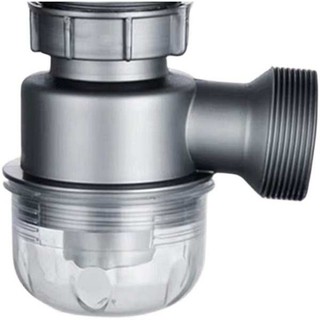 Chậu Rửa Cống Phụ Kiện Khử Mùi Cốc Đơn Hai Khe Cắm Nhà Bếp Ống Rửa Chậu Ống Bầu Trong Suốt Cốc Thoát Nước Sàn