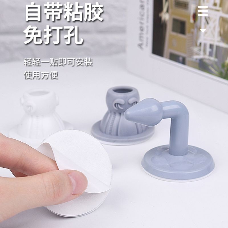Dụng cụ chặn cửa không đục lỗ mới Dụng cụ mở cửa nhà vệ sinh gia đình Cửa chống va chạm hàng đầu, cản trở cửa sau