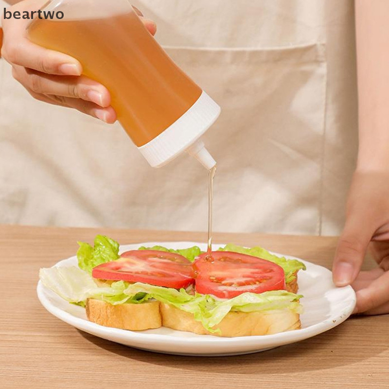 < Beartwo > Chai ép gia vị 210 / 350ml Mật ong đảo ngược / sốt cà chua / mứt / Hộp đựng Salad Hộp đựng đồ Hộp cơm trưa Lọ có thể bóp được Đẹp