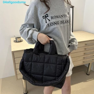 ,, Túi xách Cotton không gian đệm đi lại thông thường, Tay cầm dung tích lớn Túi đeo vai mềm mại Nylon Cloud Túi xách nữ