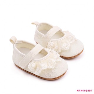Mg-baby Girls Flats Ruffle Ren Đầm Công Chúa Giày Chống Trơn Trượt Nôi Giày Thể Thao Cho Trẻ Sơ Sinh
