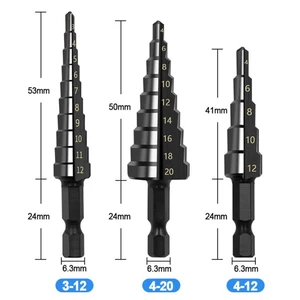 Mũi khoan bước rãnh thẳng phủ nitơ 3-12mm 4-12mm 4-20mm Máy cắt lỗ