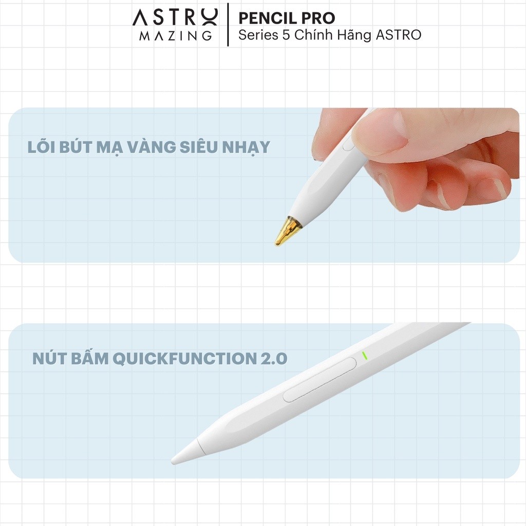Ảnh Bút Stylus AstroMazing chống chạm nhầm vẽ nét thanh đậm cho máy tính bảng 1