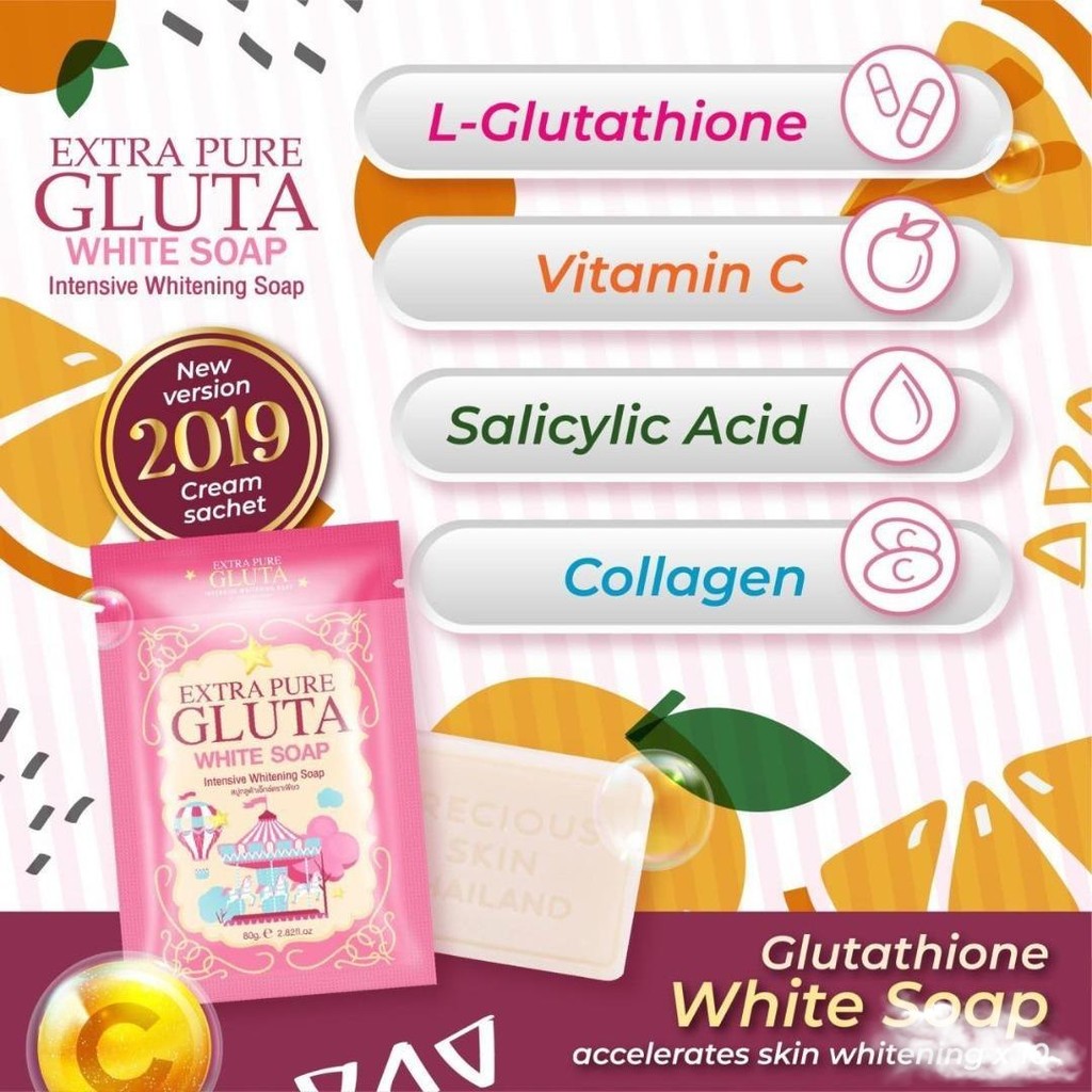 Xà phòng tắm trắng với Glutathione Extra Pure Gluta White Thái Lan