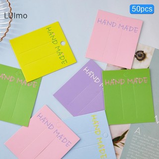 Luimo 50 Chiếc Dễ Thương Nhiều Màu Sắc Tông Trang Sức Bao Bì Túi Thẻ Giấy Kẹp Tóc Trang Sức Hiển Thị Thẻ DIY Phụ Kiện Tóc Bao Bì Thẻ SBS