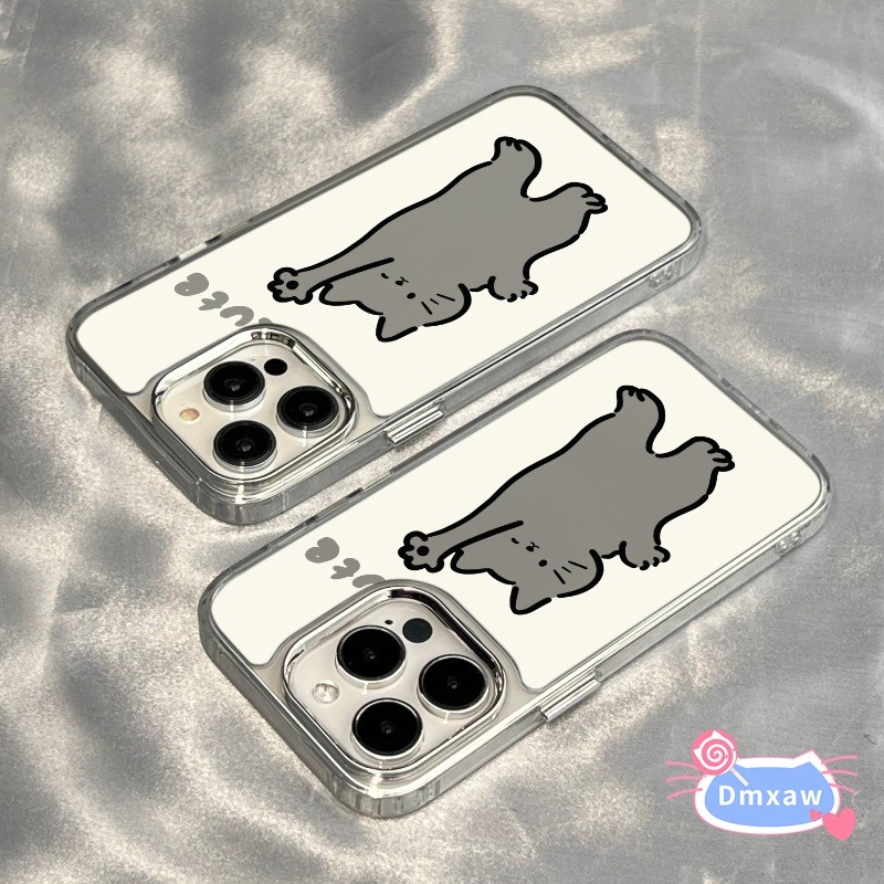 Ốp Điện Thoại Trong Suốt Gương Mèo Dễ Thương Cho Samsung Galaxy S25 Edge F06 M06 M33 M30S M21 M31 M21S A06 A42 5G Note 10 Lite 10 Plus Vỏ Mềm Mạ Khung Ống Kính
