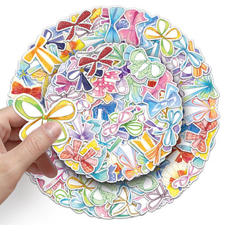 Bộ 50 Màu Nơ Hoạt Hình Miếng Dán Laptop Xe Đạp Đàn Guitar Ván Trượt Miếng Dán Kid DIY Graffiti Miếng Dán