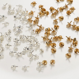 Chân treo trang sức handmade DIY, chân mắt, phụ kiện treo, nắp hạt nửa lỗ, vật liệu bán buôn