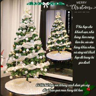 Cây Thông Noel Xanh Phụ Kiện Đầy Đủ Kèm Thảm Lông Từ IKEA Mama Cao 1.5m 1.8m 2.1m