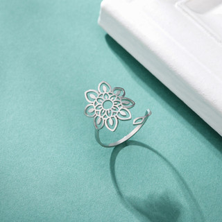 SKYRIM Charm Nhẫn Nữ Thanh Lịch Hoa Hướng Dương Vàng Rỗng Thiết Kế Có Thể Điều Chỉnh Mở Đầu Trang Sức Thời Trang