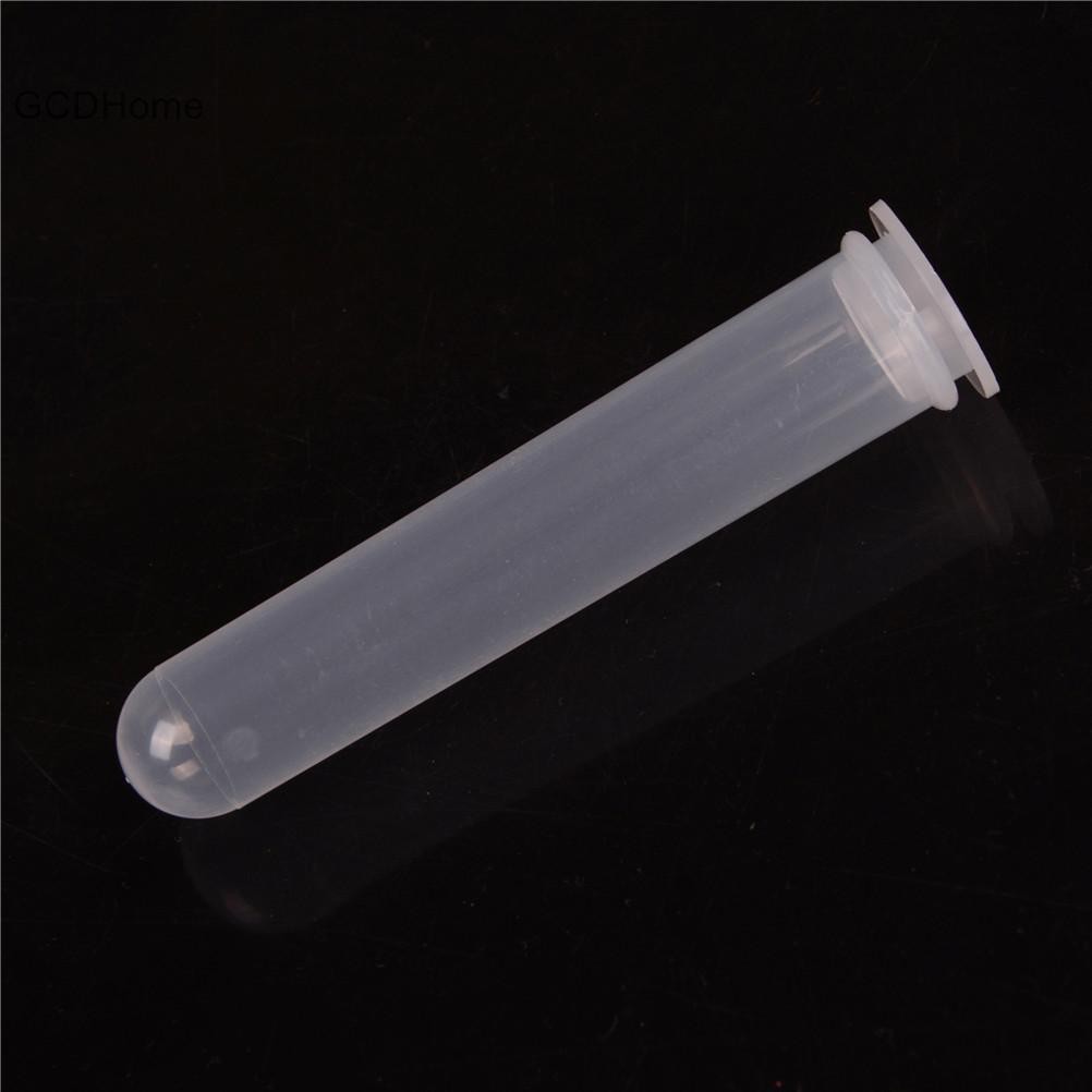 Gcdhome 10 chiếc 20ml Ống nghiệm nhựa Ống ly tâm Đáy tròn HOT