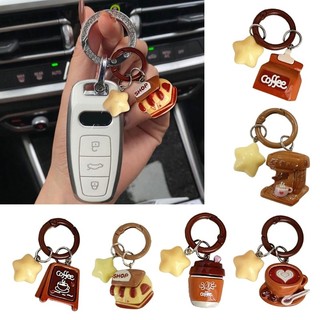 Jay Ngôi Sao Độc Đáo Cà Phê Móc Khóa Sáng Tạo Treo Trang Trí Móc Khóa Quyến Rũ Cho Cặp Đôi