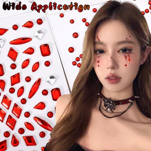 2 / 4 Cái - Miếng Dán Mặt Kim Cương Người Ngoài Hành Tinh Dark Spider - Miếng Dán Trang Phục Tự Dính Tiệc - Nhãn Dán Series Halloween - Đề Can Hình Xăm Giả Cosplay