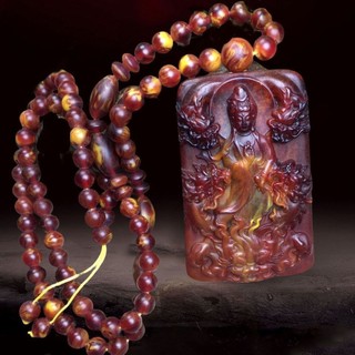 Mặt dây chuyền nam độc đáo từ ambergris tự nhiên chính hãng, thiết kế Cửu Long quan âm - 2024