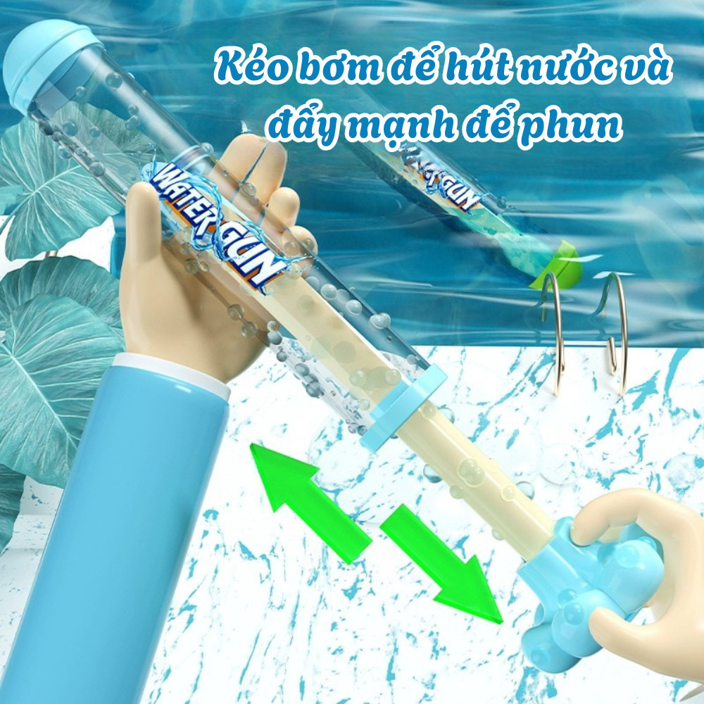 Súng Nước Trẻ Em Cầm Tay Đồ Chơi Mùa Hè, Súng Bắn Nước Tạo Hiệu Ứng Pháo Hoa Đu Trend Vui Nhộn