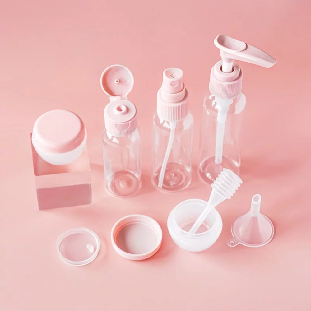 Bộ Chiết Mỹ Phẩm Du Lịch 10 Món Cao Cấp - Set Chiết Mỹ Phẩm 10 Chi Tiết Tiện Lợi DT004