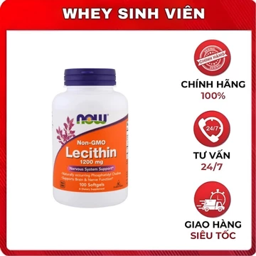 [Chính hãng] Viên uống hỗ trợ sức khỏe NOW Sunflower Lecithin 1200mg (100 viên) tại Whey Sinh Viên Hải Phòng