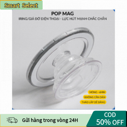 [COD] Giá đỡ Popsocket Magsafe từ tính trong suốt, gập gọn, dùng cho iPhone, máy tính bảng, chắc chắn