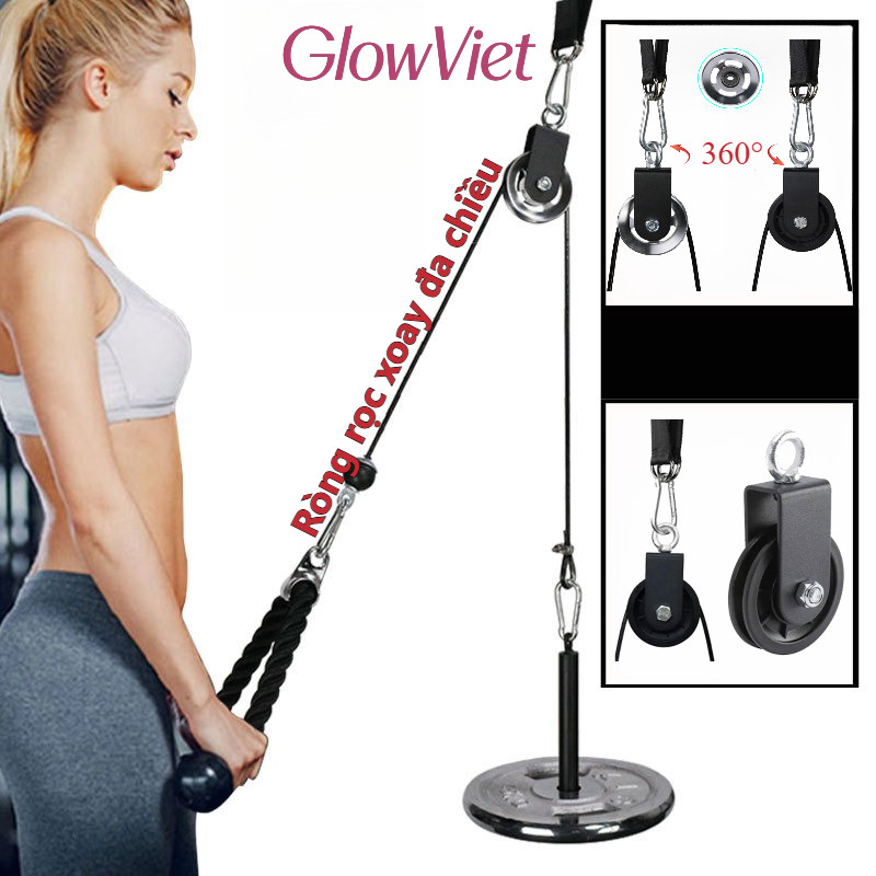 Ròng Rọc Tập Gym 360° Chống Mài Mòn, Lõi Nylon & Vòng Bi Thép Không Gỉ , Khả năng chịu tải cao