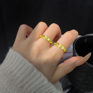 Nhẫn Mắt Mèo Thời Trang với Họa tiết Sóng Trái Tim, Không Phai Màu - Phù Hợp làm Phụ Kiện Cặp Đôi