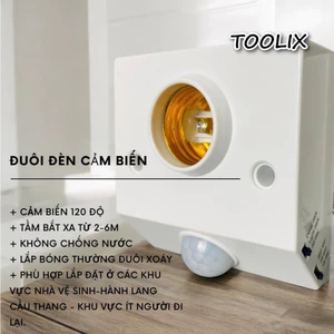 Đuôi đèn cảm ứng chuyển động sử dụng tia hồng ngoại, chuôi đèn cảm biến ứng tự sáng khi có người,, tắt khi không người