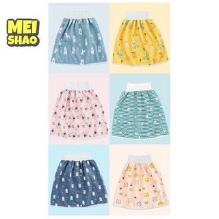 MeiShao Tã Cho Bé Váy Chống Thấm Nước Cho Trẻ Sơ Sinh Chống Rò Rỉ Nước Tiểu Tập Quần Vải Tã Trẻ Em Ngủ Ngủ Ngủ Bô Đồ Tập Luyện