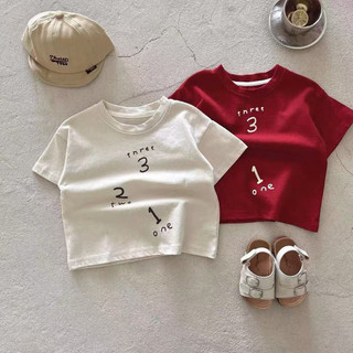 Mùa Hè Phong Cách Mới Trẻ Em Cotton Nguyên Chất Áo Thun Ngắn Tay Bé Trai Bé Gái Đơn Giản In Kỹ Thuật Số Cổ Tròn Thường Ngày Phiên Bản Hàn Quốc Top
