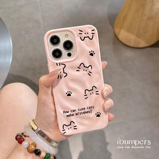 ibumpers Ốp Điện Thoại iPhone Họa Tiết Chân Mèo Dễ Thương Cho IPhone 11 12 13 14 15 16 Pro Max Ốp Lưng Thiên Thạch Màu Kẹo Silicon Mềm Chống Sốc