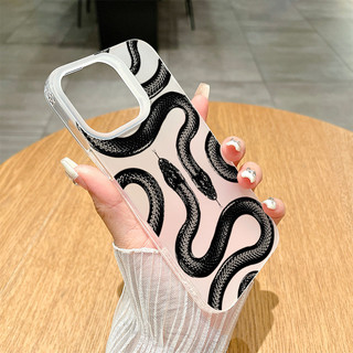 Cool Black Snake Premium Hợp thời trang Điện thoại di động Vỏ mềm chống mài mòn Thích hợp cho iPhone 15ProMax 14Pro 13ProMax XR Chống va đập 12ProMax 11Pro 16Pro 7Plus Chống sốc Chống vân tay Bảo vệ mờ