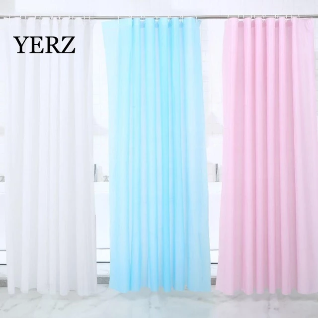 YERZ Rèm Tắm YZ, Rèm Phòng Tắm Màu Trơn, Rèm Bồn Tắm 180CM Chống Thấm Nước Có Móc Vách Ngăn Rèm Trang Trí Nhà Cửa