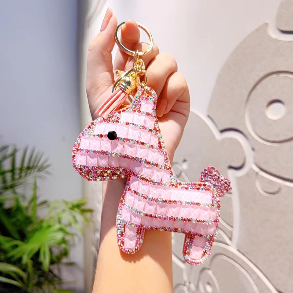 Hàn Quốc Hàn Quốc Dễ Thương Đính Kim Cương Pony Búp Bê Chìa Khóa Xe Móc Chìa Khóa Nữ Túi Thời Trang Mặt Dây Chuyền Quà Tặng Nhỏ
