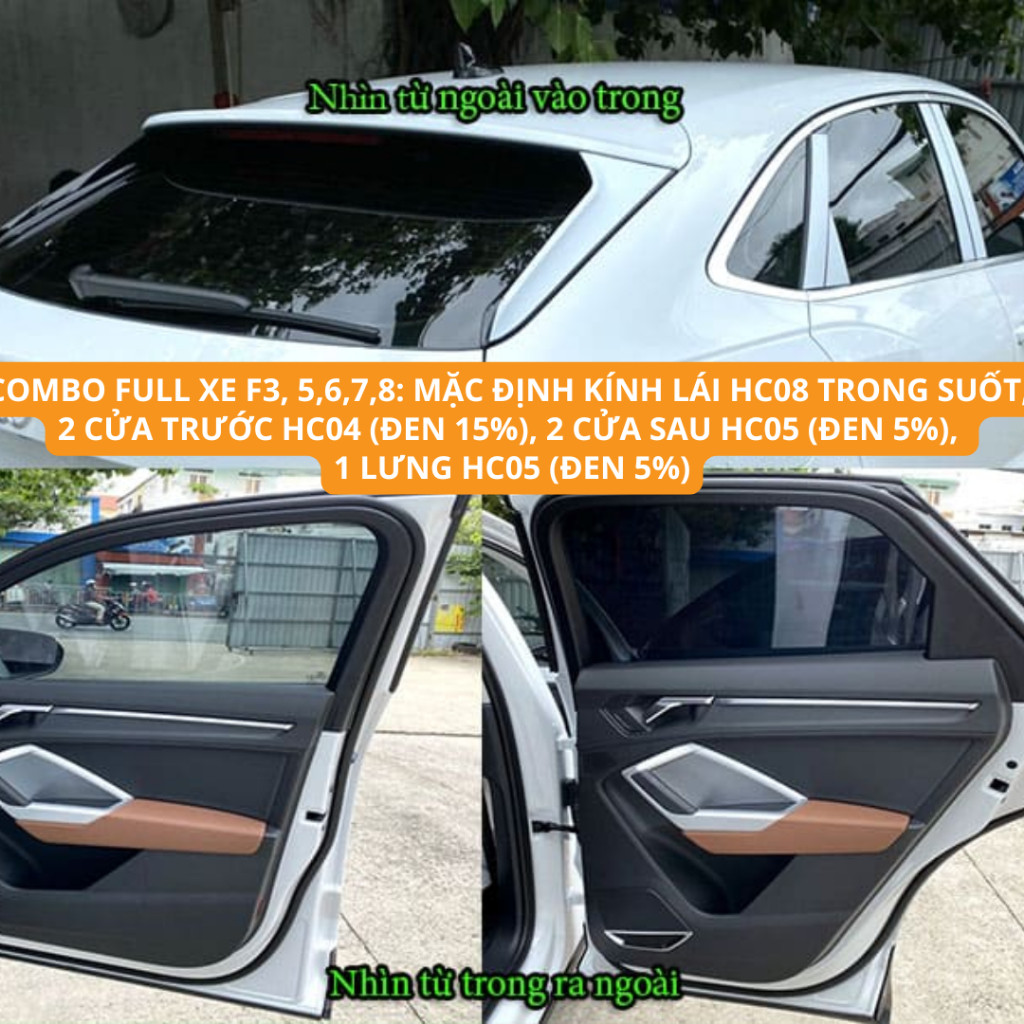 PHIM CÁCH NHIỆT Ô TÔ VF3, VF5, VF6, VF7, VF8 – CẢN TIA UV 99%, CHỐNG NẮNG CÁCH NHIỆT CAO