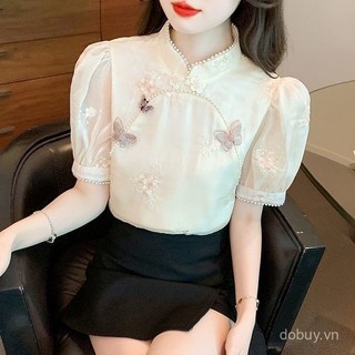 Áo Barong Filipiniana Hiện Đại Phong Cách Châu Á, Thêu Đính Hạt, Cổ Đứng - Mùa Hè 2025