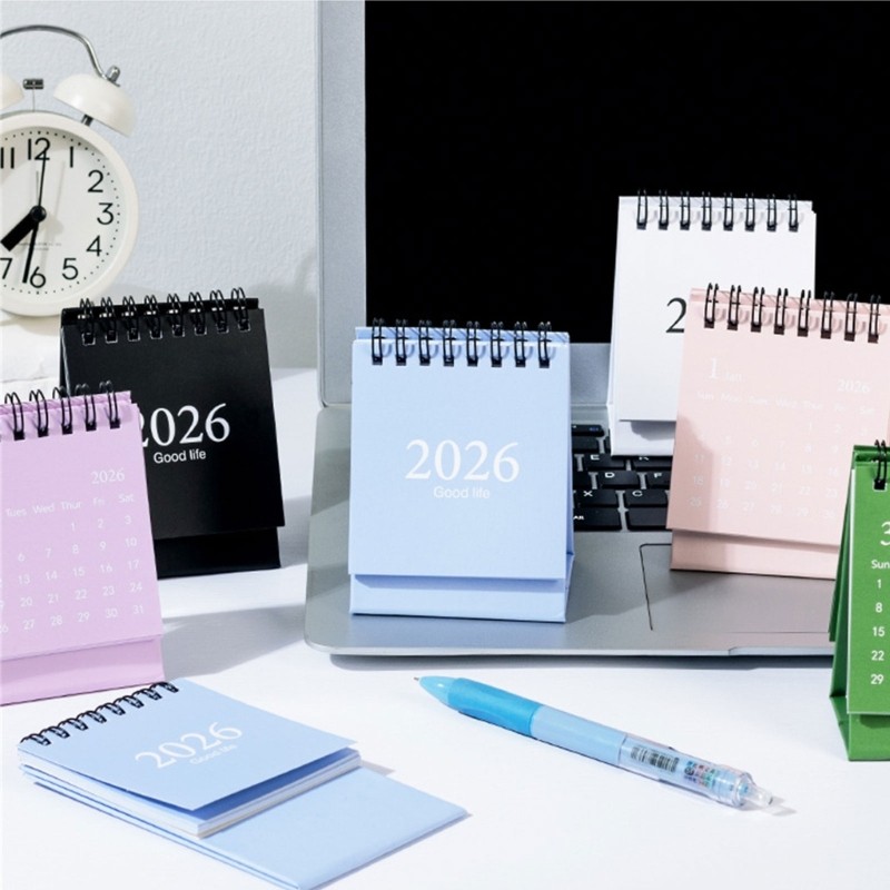 Lịch để bàn MOON 2026 từ 01 2026 đến 07 2027 Lịch để bàn văn phòng có nhãn dán