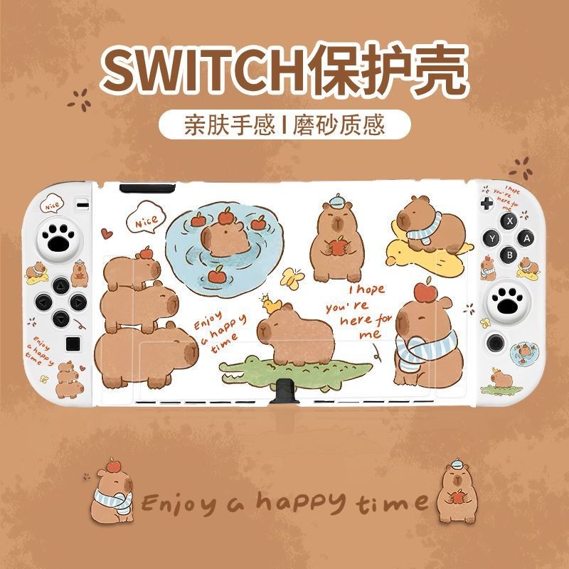 Ốp Bảo Vệ Mềm Capybara Dễ Thương Cho Nintendo Switch 2 Ốp Lưng Có Thể Tháo Rời Cho Switch 2 Joycon Switch Oled Case