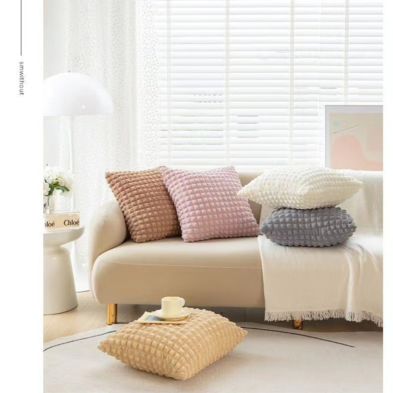 Vỏ gối sofa Sọc Vuông 45x45cm,Mềm mại và thoải mái Phong Cách Bắc Âu Vỏ gối sofa,Gối đầu giường