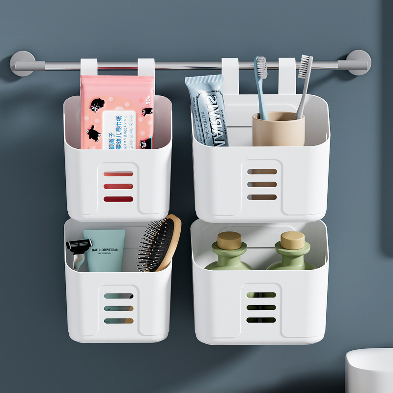Cô Giá Nhựa Treo Tường Giỏ Đựng Đồ Nhà Bếp Có Thể Treo Dụng Cụ Tiện Dụng Treo Nhà Vệ Sinh Phòng Tắm Hộ Gia Đình Giỏ Treo Nhỏ