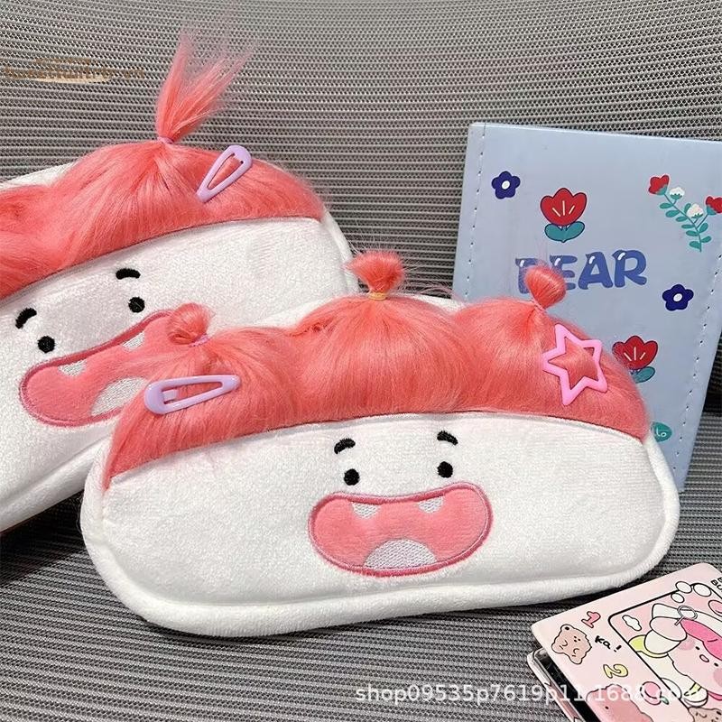 TRTR Tóc Hồng Ngộ nghĩnh Dung Tích Lớn Sang Trọng Túi Đựng Bút Hoạt Hình Sáng Tạo Miệng Lớn Cô Gái Bút Hộp Bảo Quản Di Động Trường Văn Phòng Phẩm Quà Tặng VN