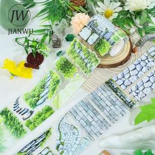 JIANWU 70mm * 200cm Vintage Đá Xanh Gạch Vật Liệu Cảnh Quan Cắt Dán Sổ Lưu Niệm PET Băng Sáng Tạo DIY Tạp Chí Văn Phòng Phẩm