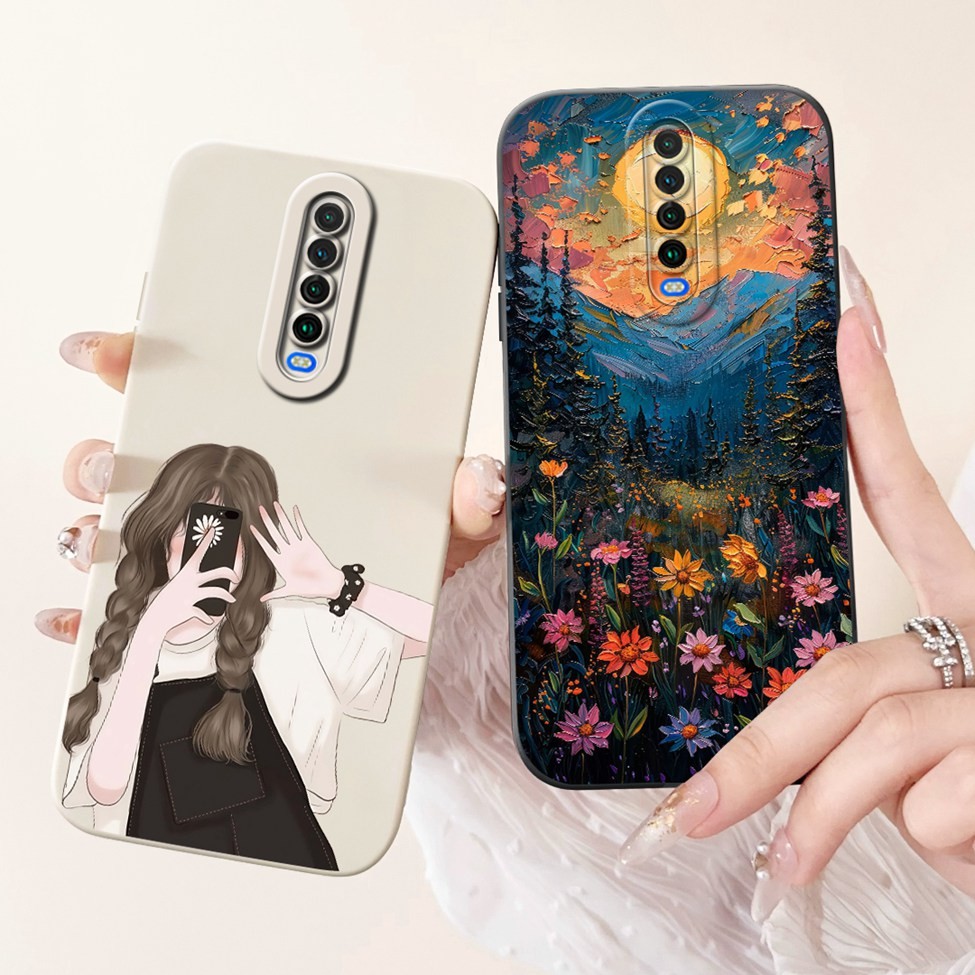 Vỏ Cho Redmi K30 K30i 5G Dành Cho Redmi K30 Ốp Lưng Hoa Thời Trang Sang Trọng Kawaii Mèo Dễ Thương Vỏ Chống Sốc