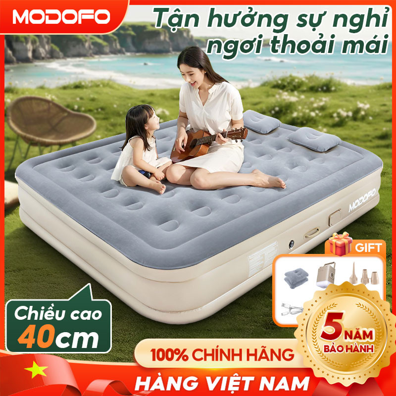 MODOFO【Quà Máy Bơm Điện+GốiX2】Nệm Hơi Đệm Hơi Tự Bơm Nệm Hơi Gấp Gọn Giường Bơm Hơi 150cm Dày lên Gửi hai chiếc gối