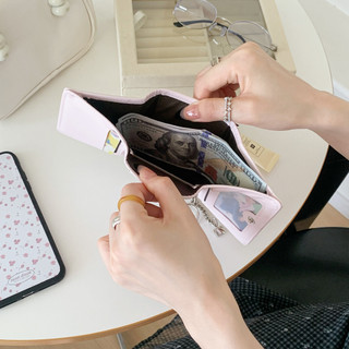 Ví nữ có thể gập lại Da PU Hoạt hình dễ thương Khóa đa chức năng Hộp đựng thẻ đa chức năng Ví đựng tiền xu